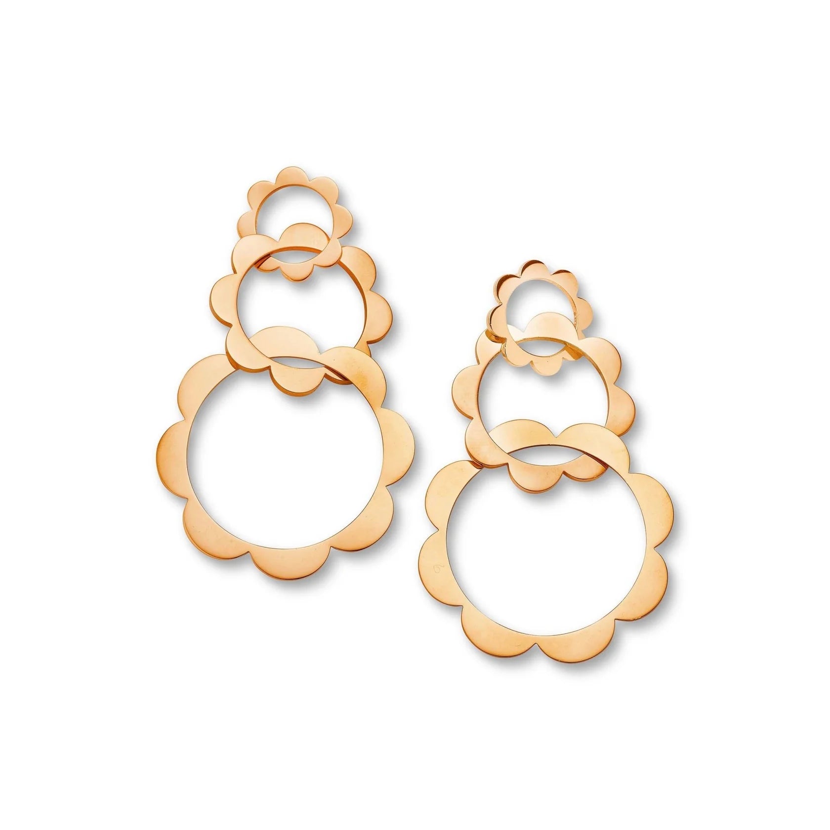 Solid Gold Bloom Drop Earrings