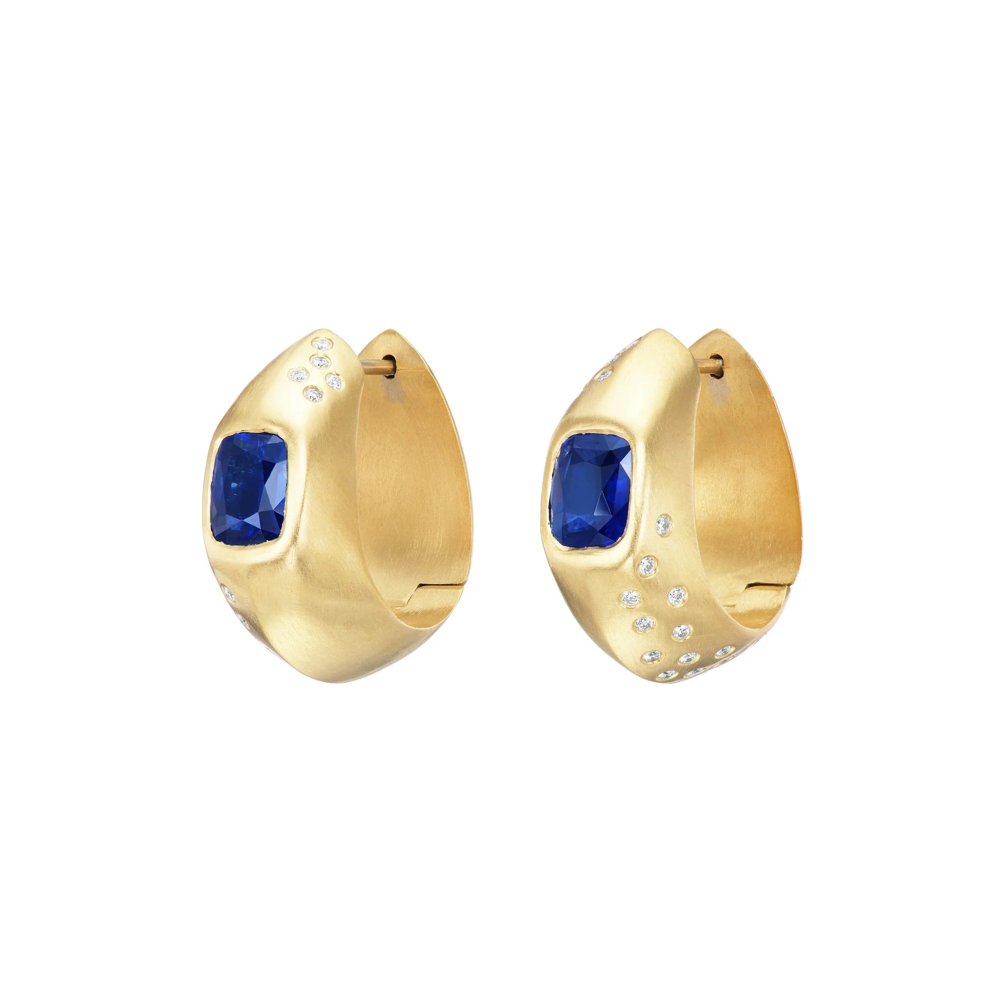 Sapphire Hinged Hoops