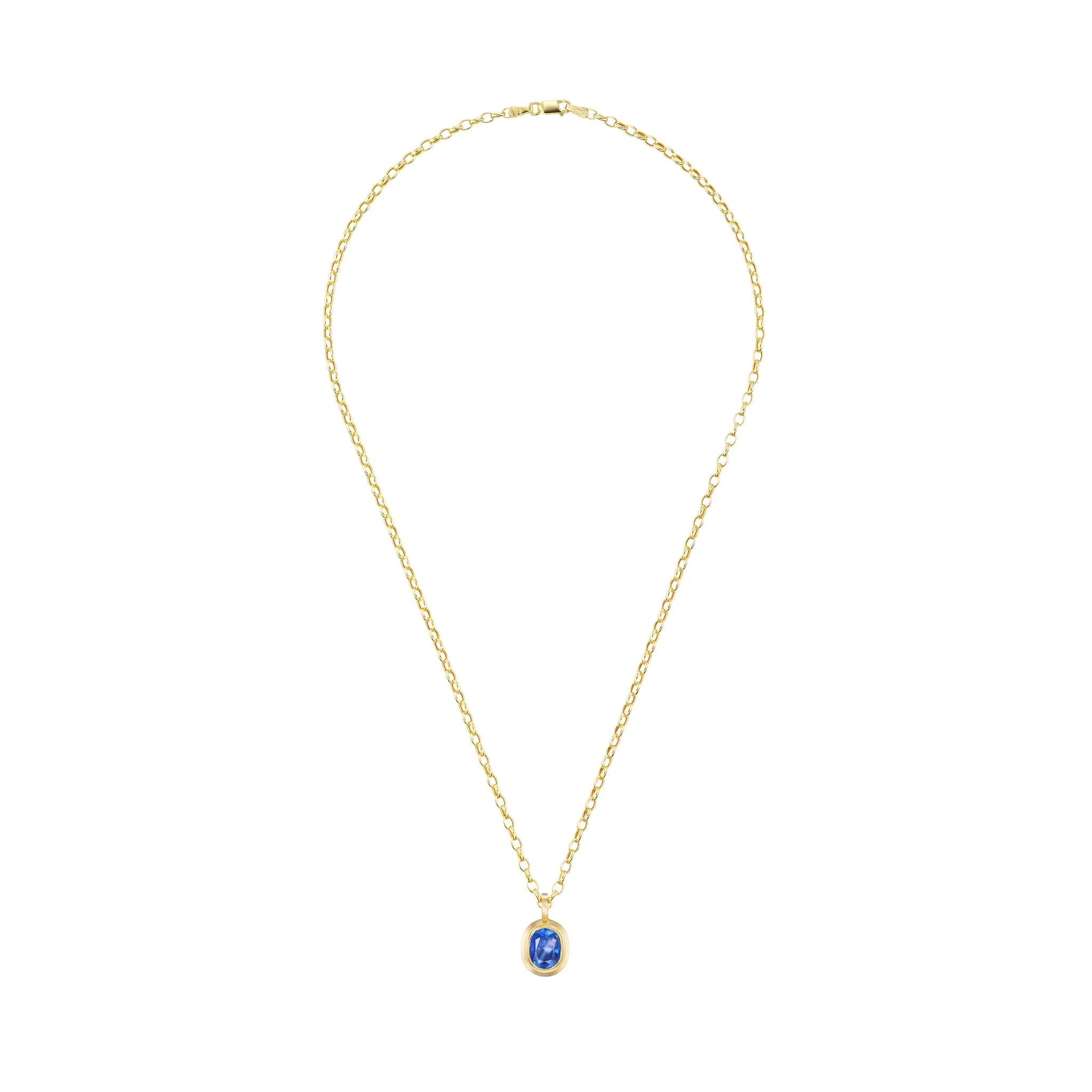 Sapphire Oval Pendant
