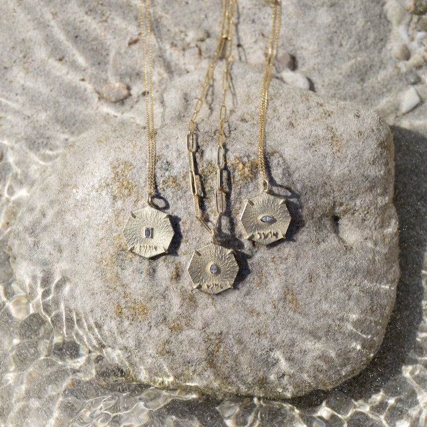 Pavé Diamond Seek Octagon Charm Necklace