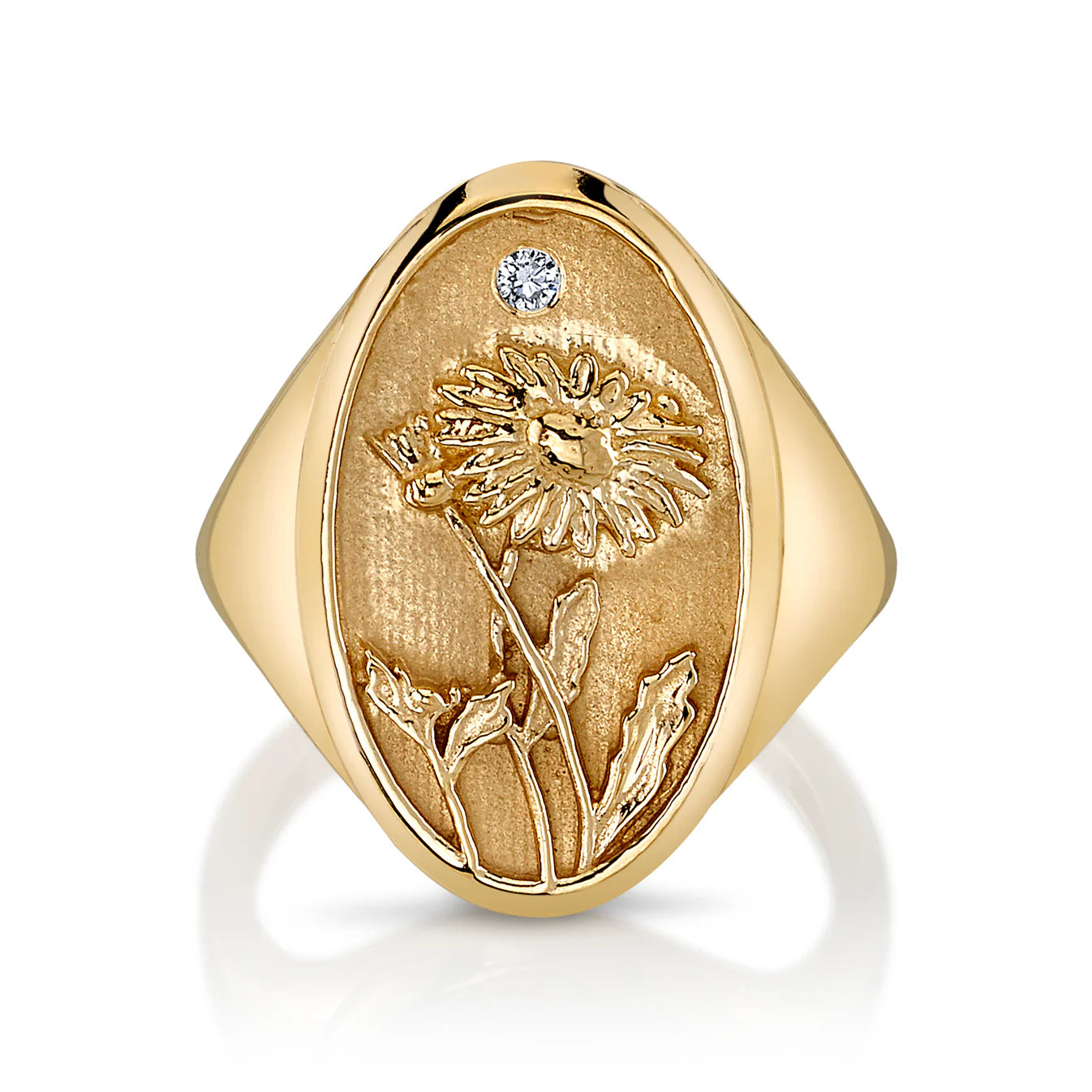 September Birth Flower Signet Ring