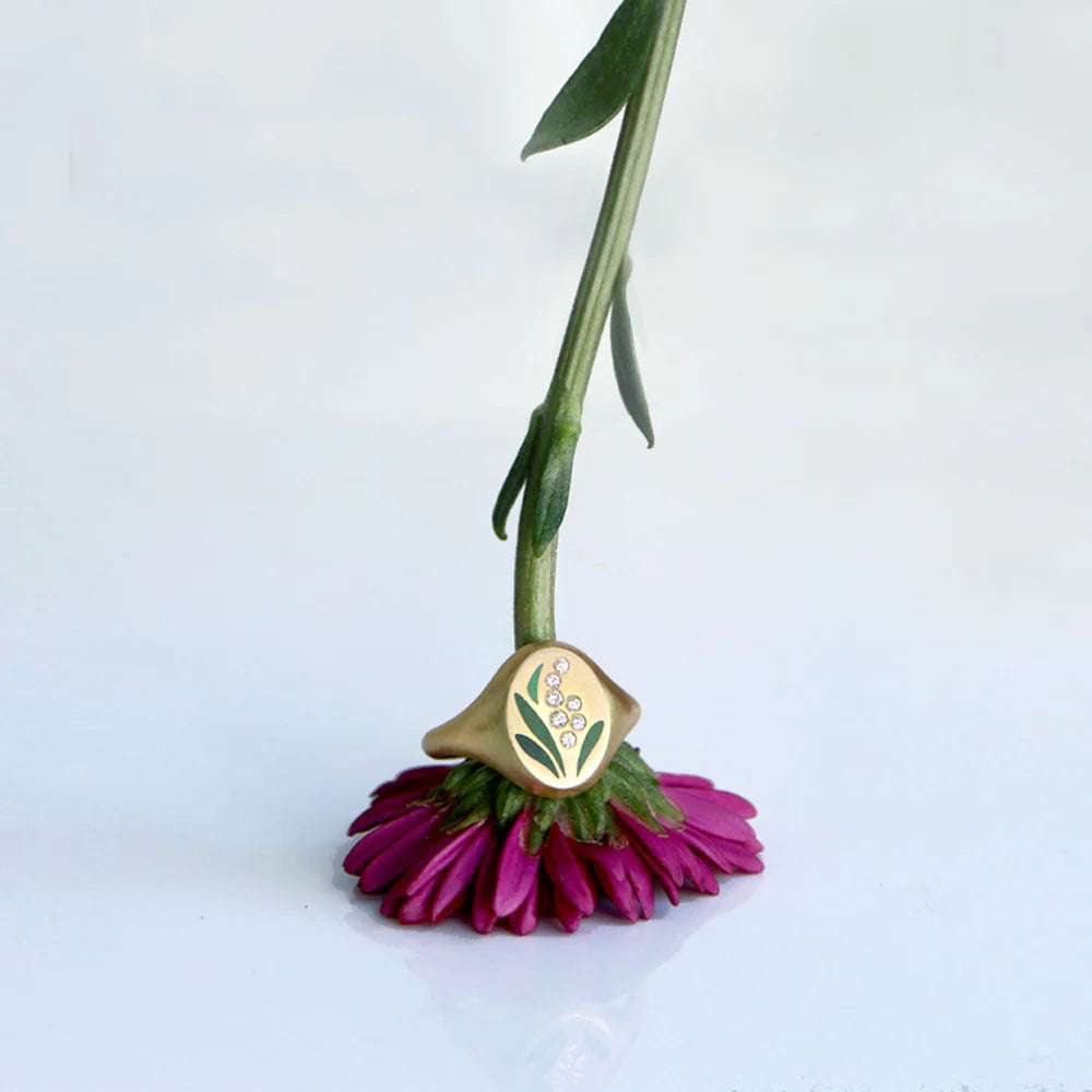 Lily Of The Valley Signet Ring