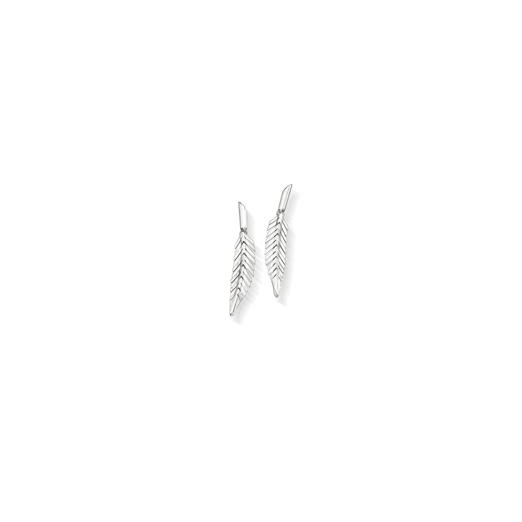 Small Feather Drop Earrings