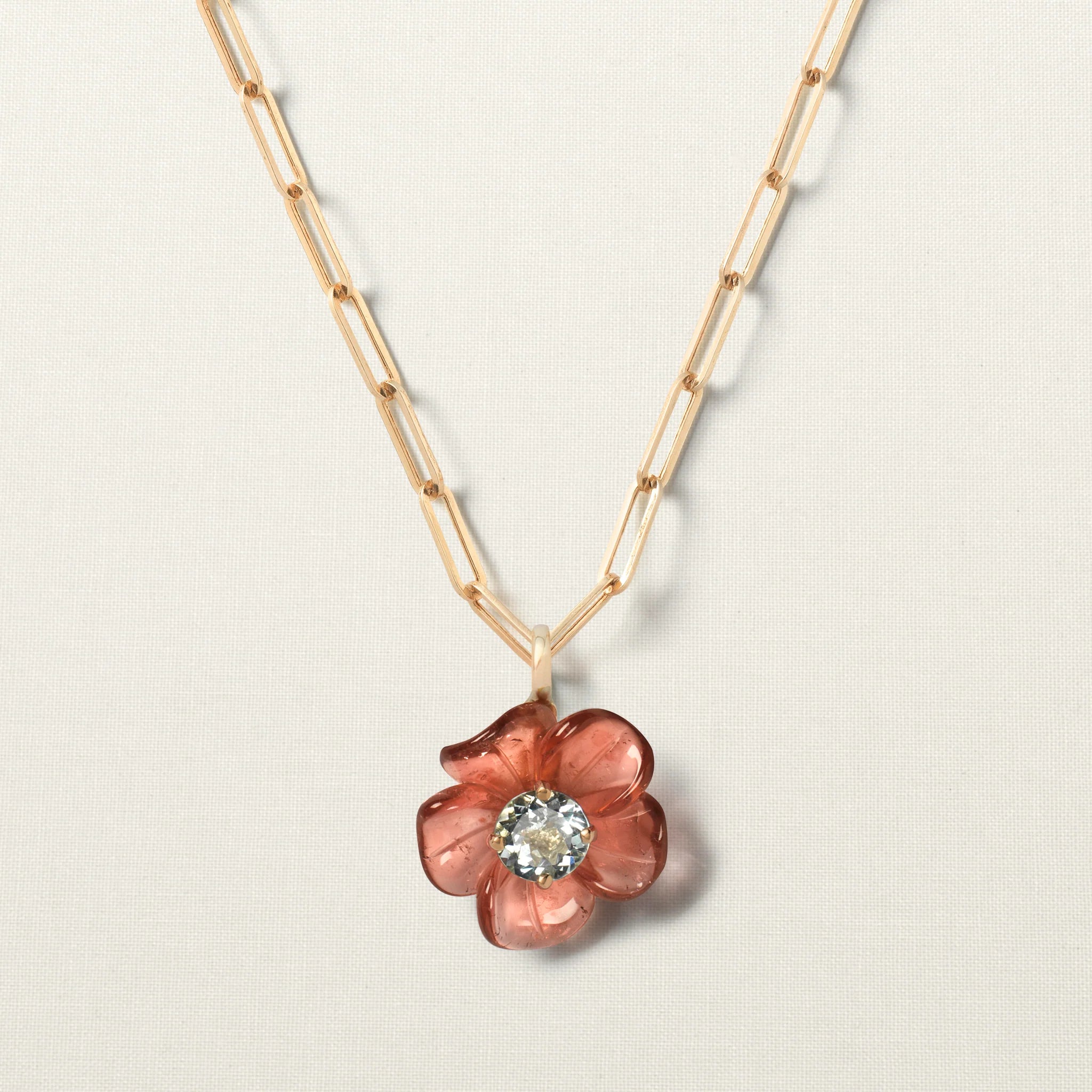 Island Flower Pendant Tourmaline Aquamarine