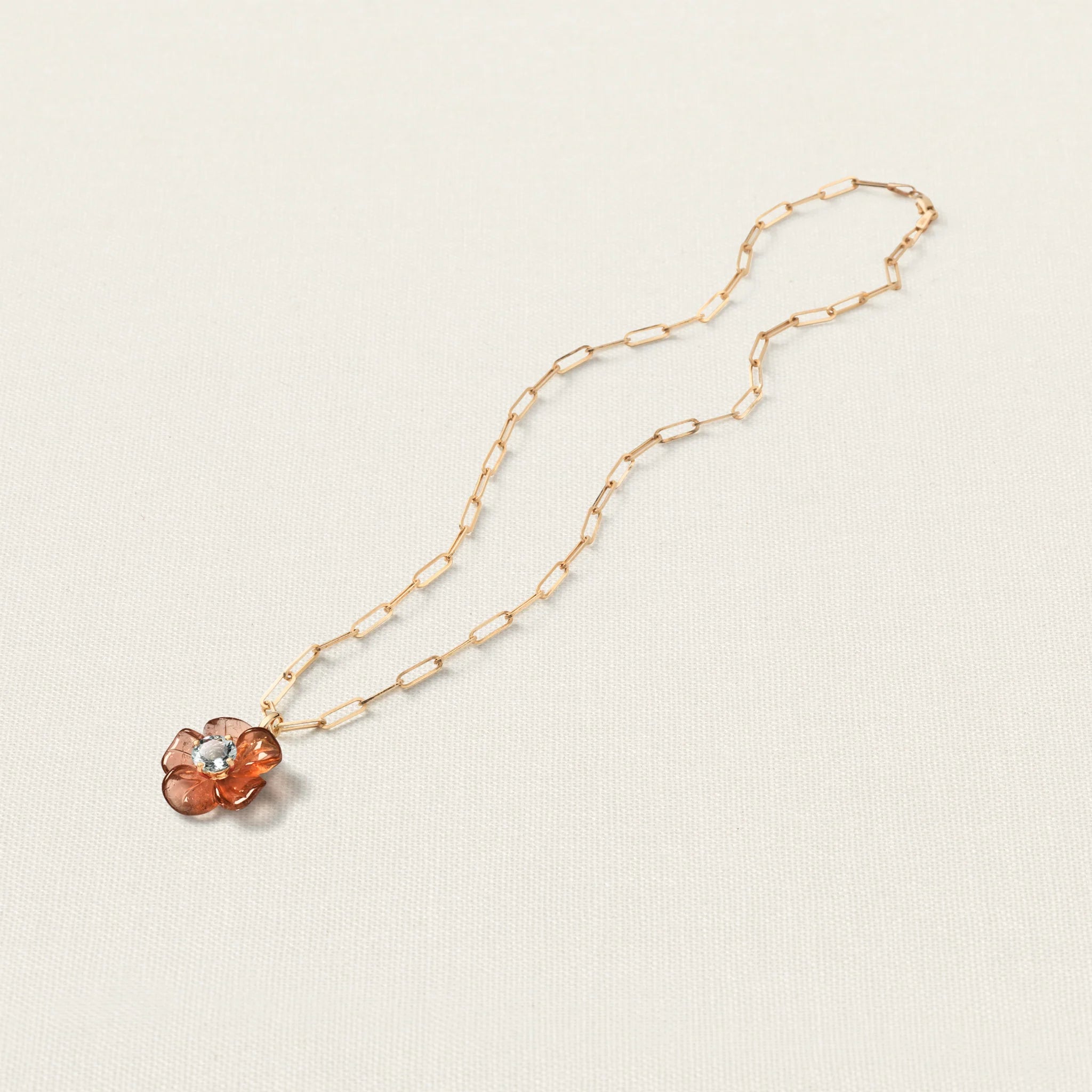 Island Flower Pendant Tourmaline Aquamarine