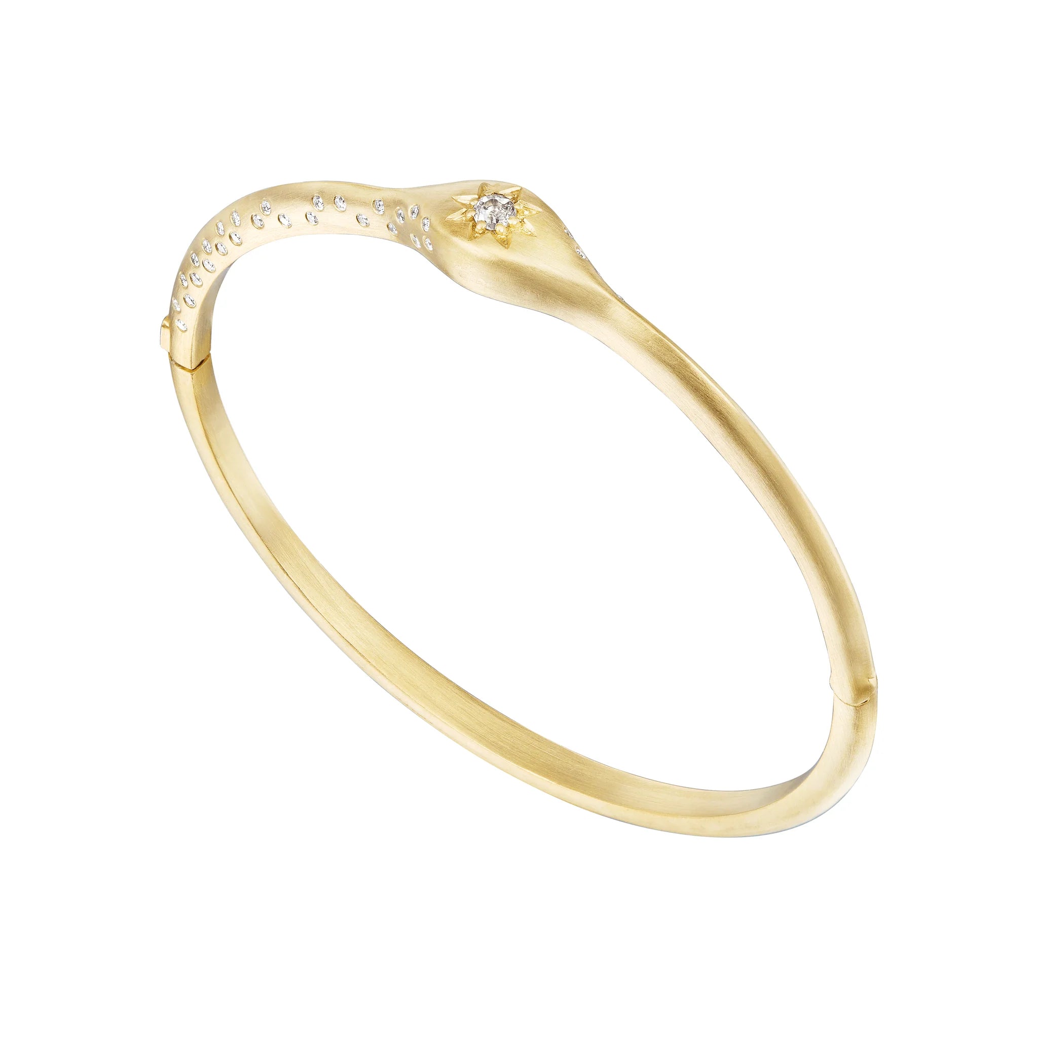 Victorian Star Old Mine Cut Bangle With Diamonds