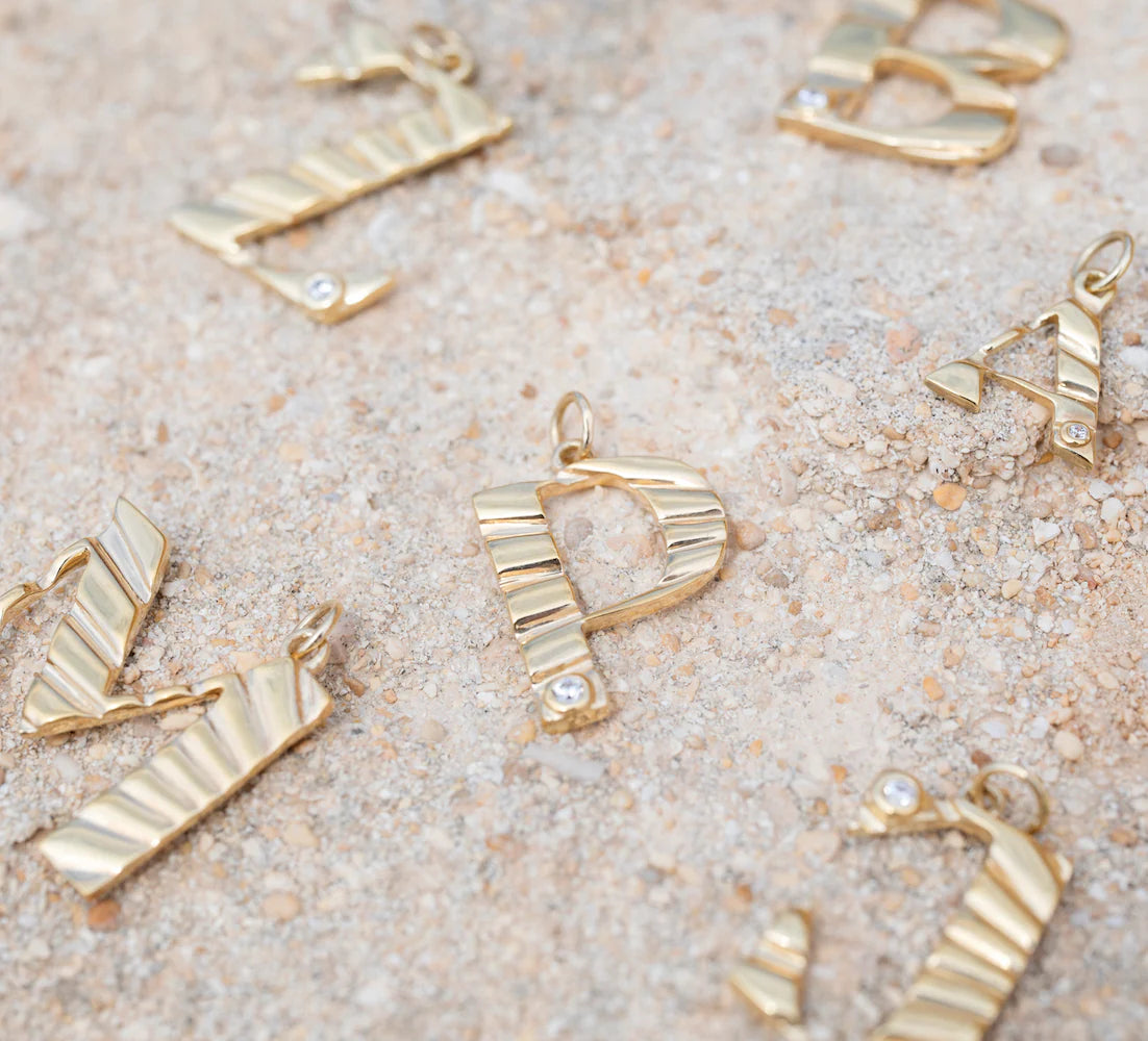 Large Sunbeam Letter Diamond Charm