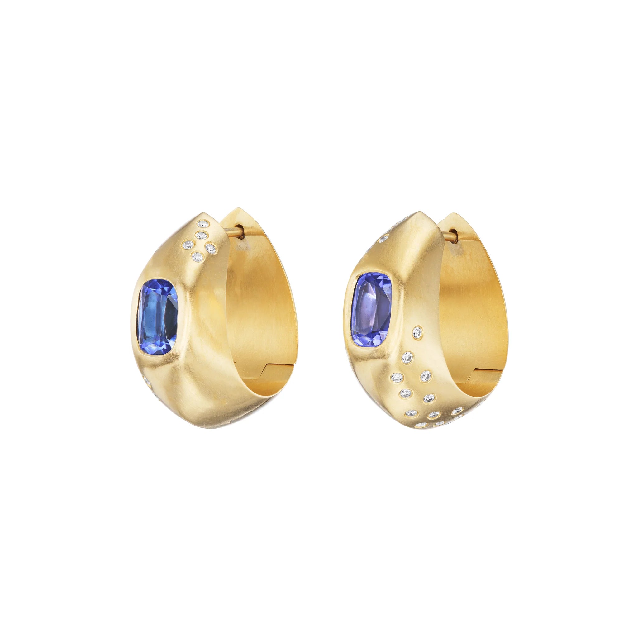 Tanzanite Hinged Hoops