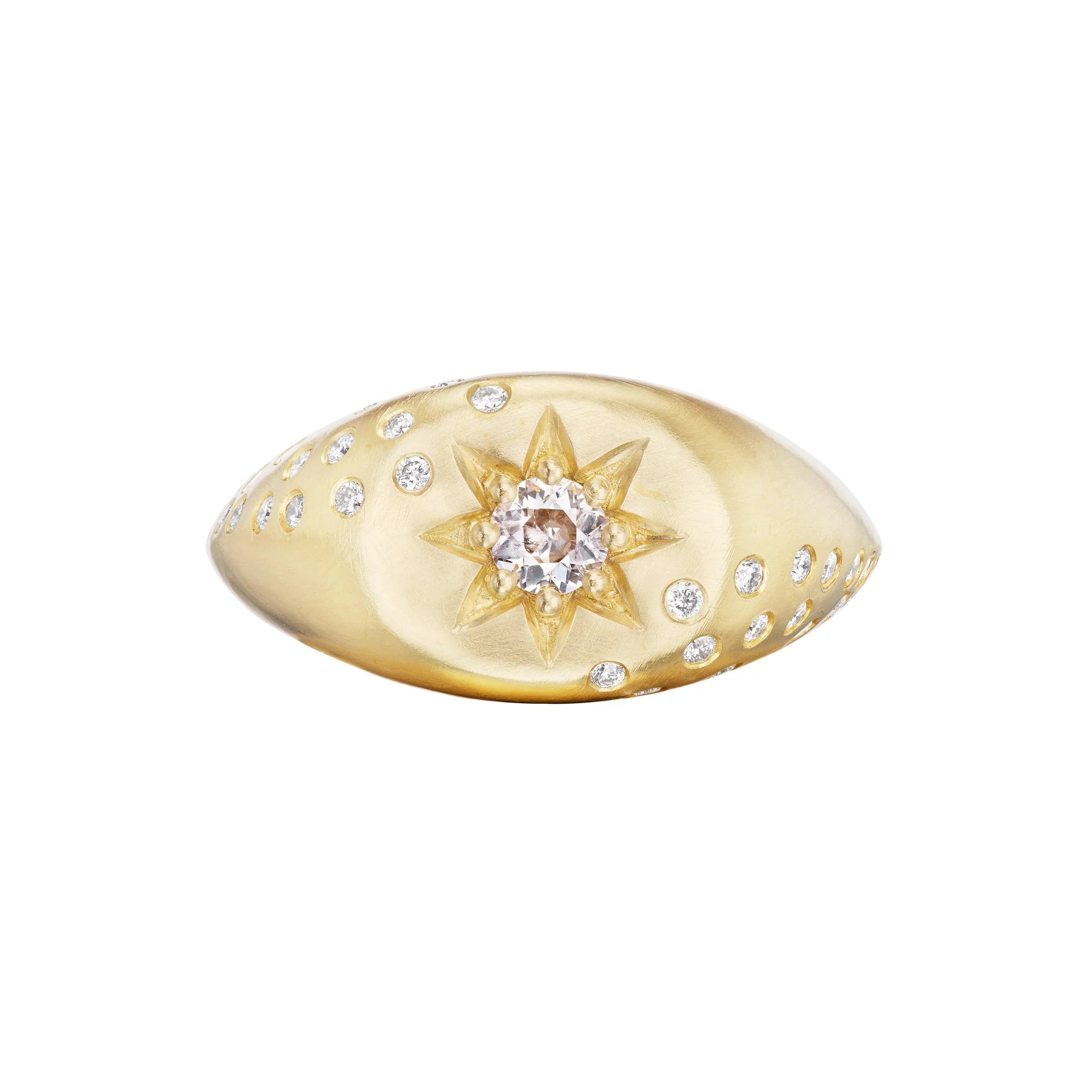 Victorian Star Signet Ring With Diamonds