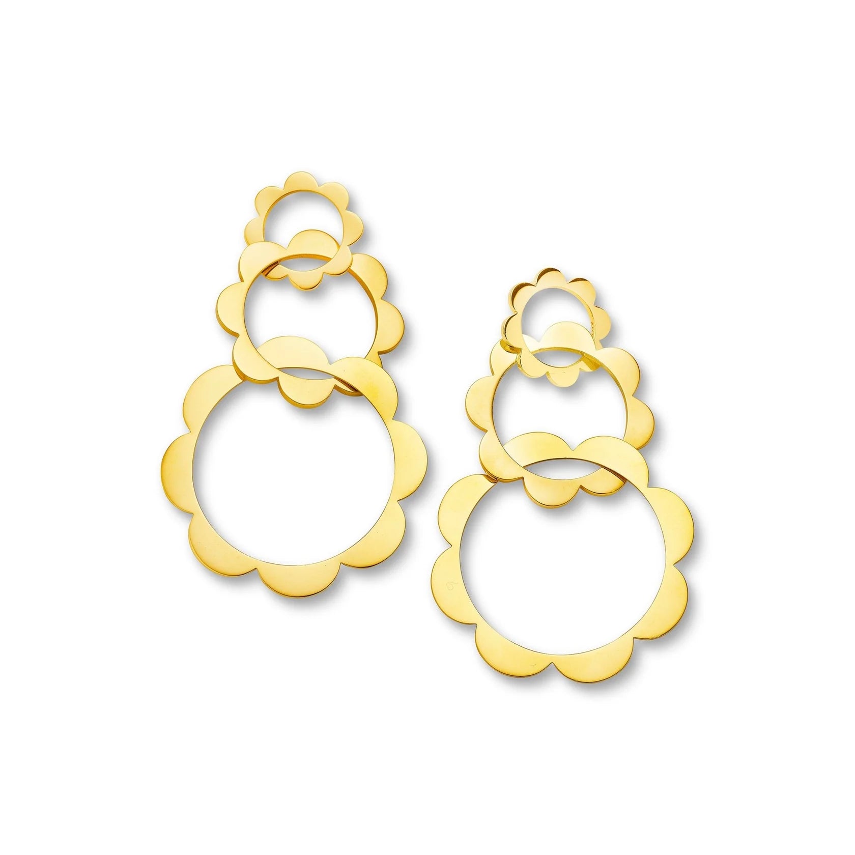 Solid Gold Bloom Drop Earrings