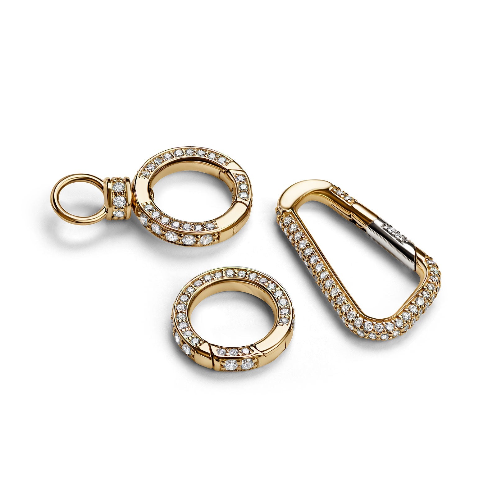 Large Pavé Carabiner Diamond Hinge