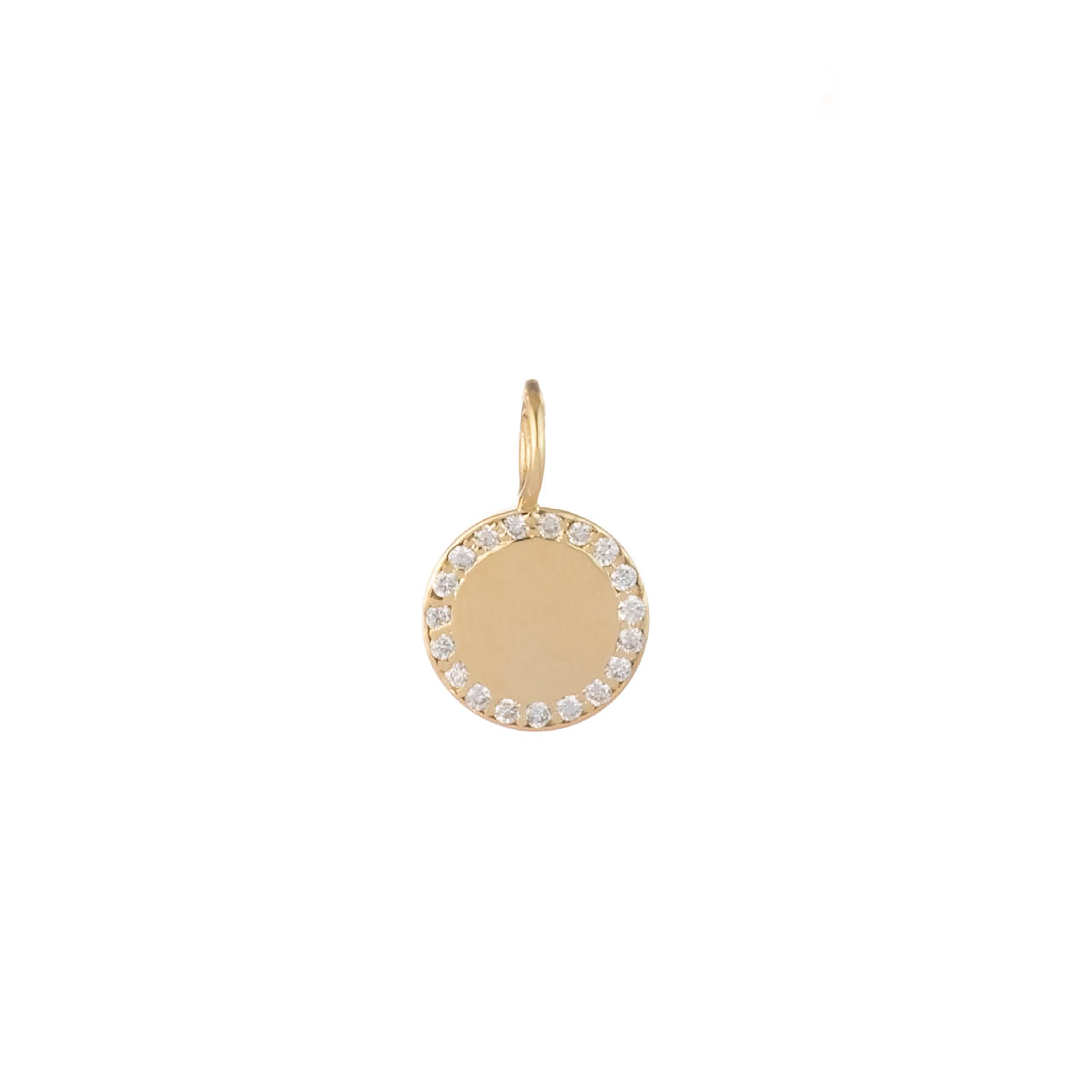 Small Round Gold & Diamond Perimeter Charm