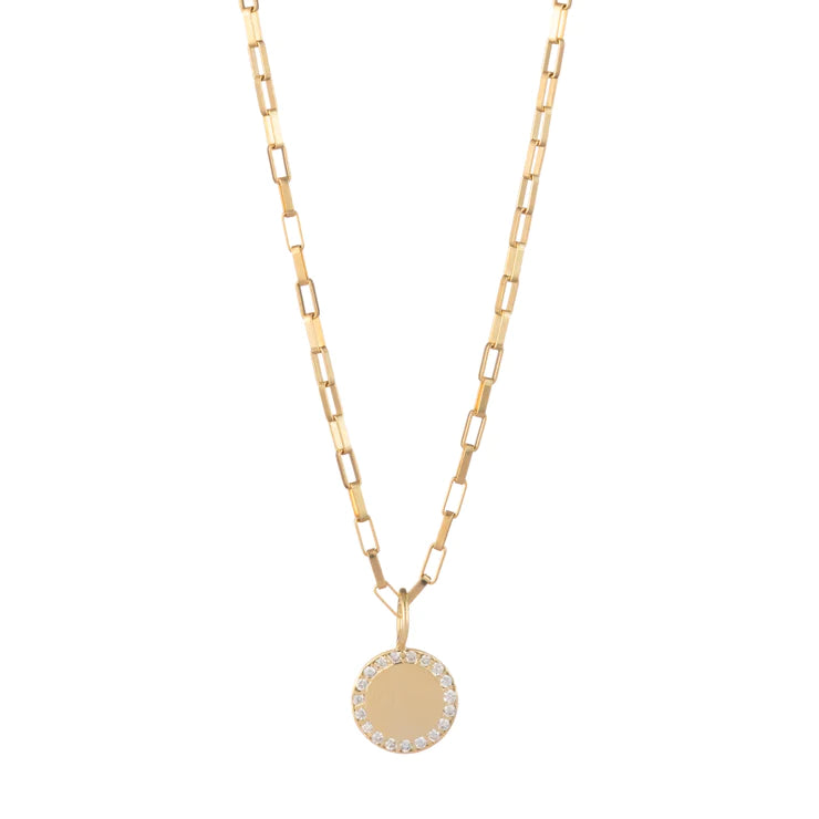Small Round Gold & Diamond Perimeter Charm