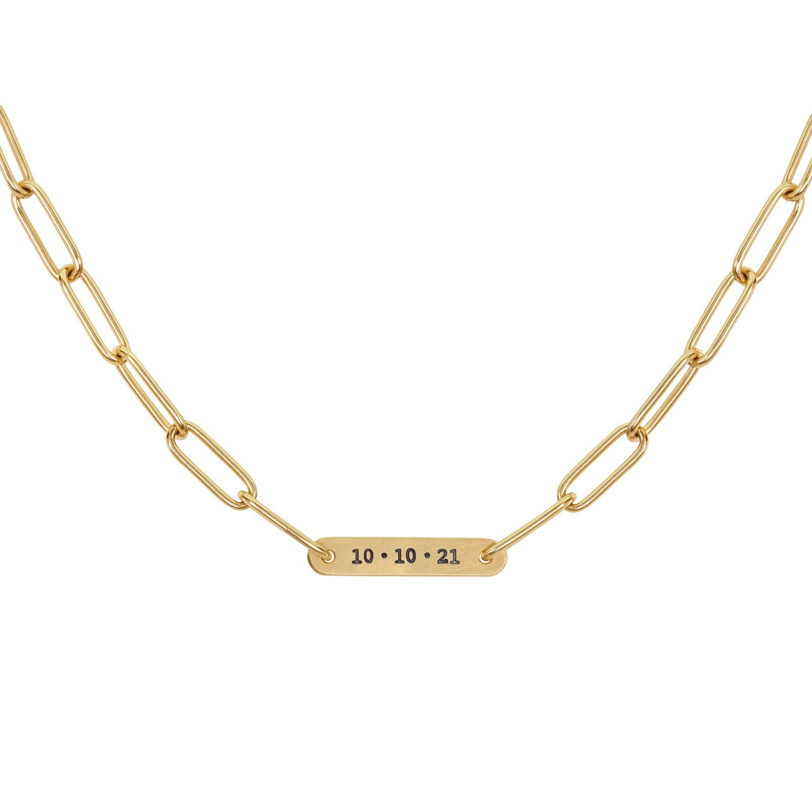 5.2mm Gold Date Flat Bar Chain