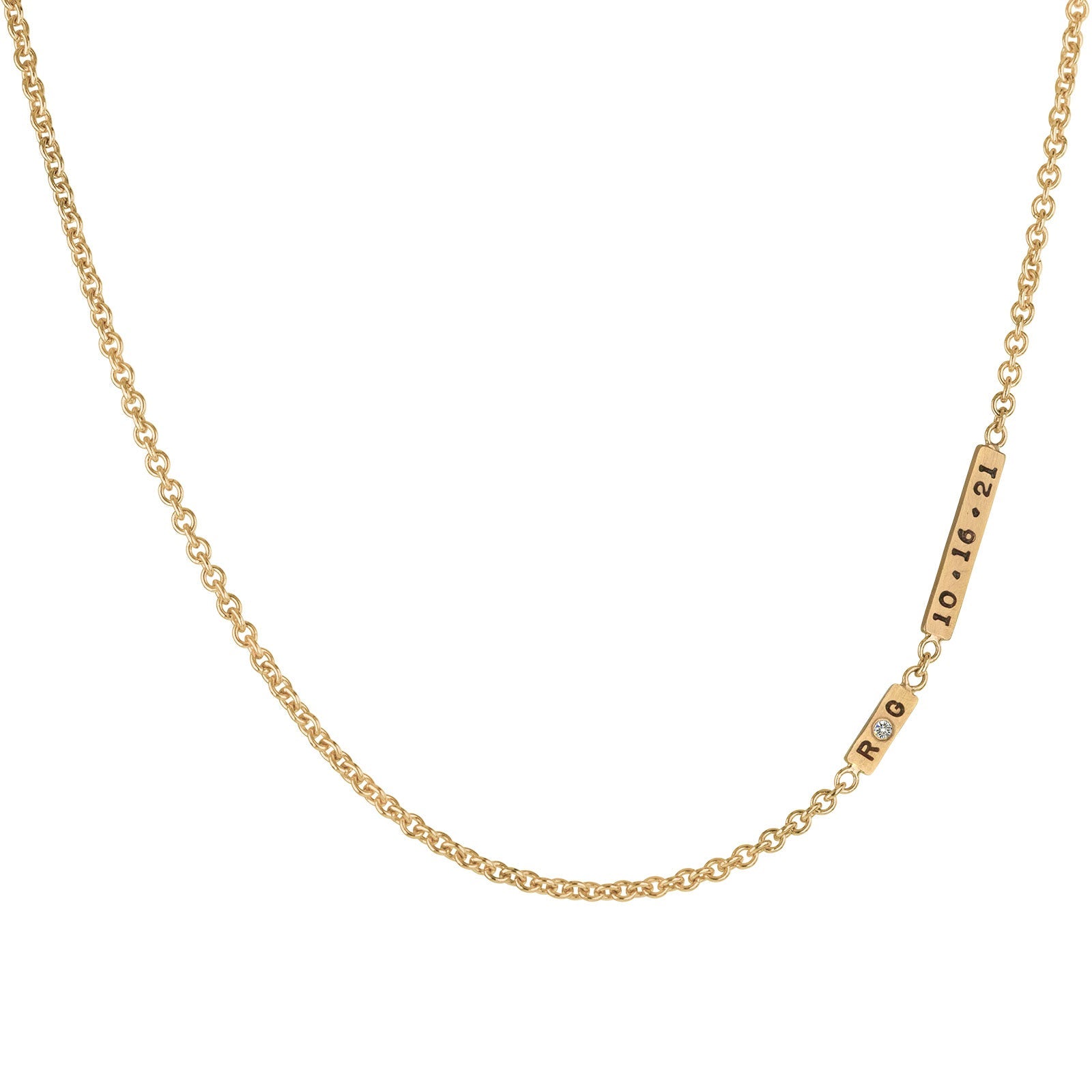 2mm Gold Anniversary Bar Chain