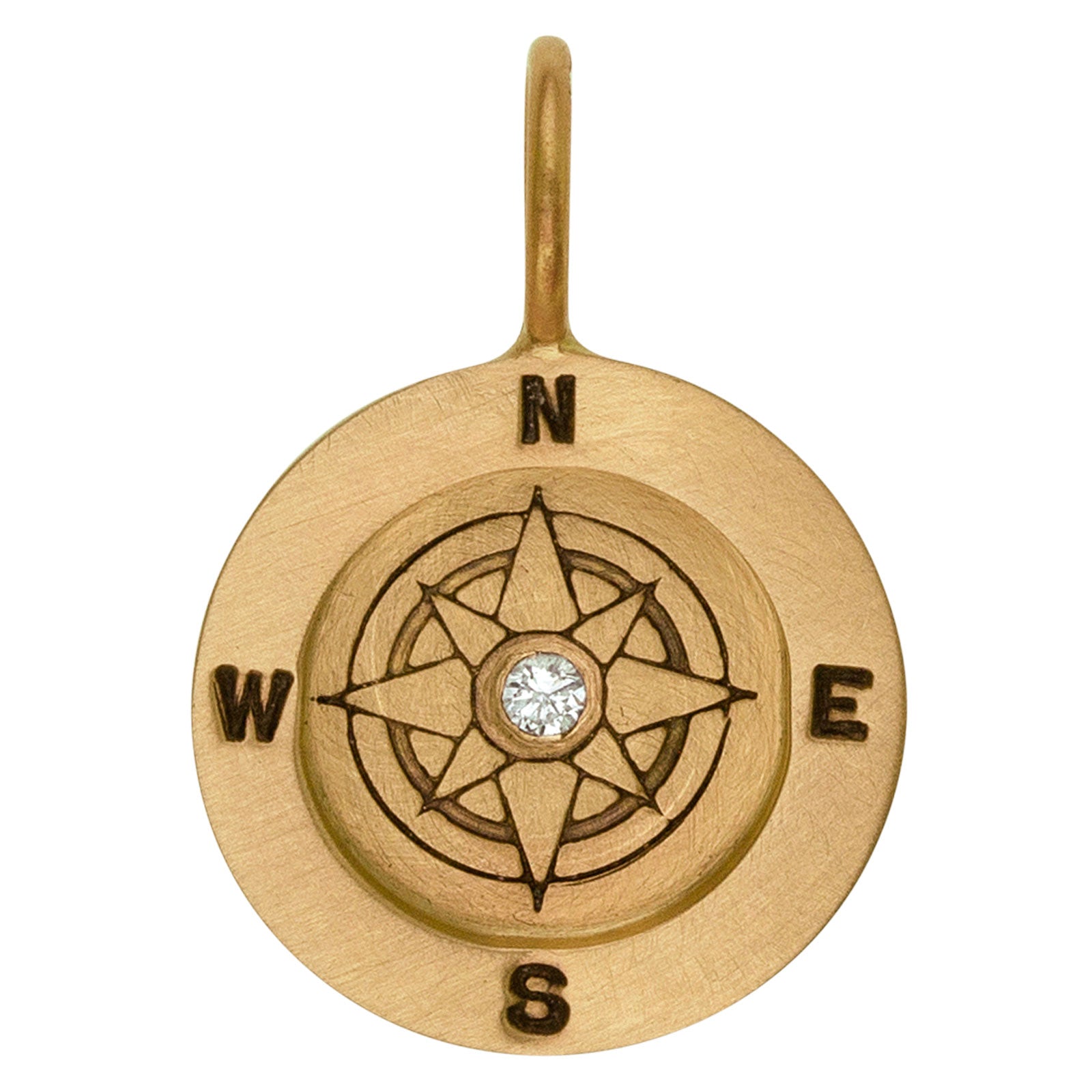 Compass Framed Round Charm