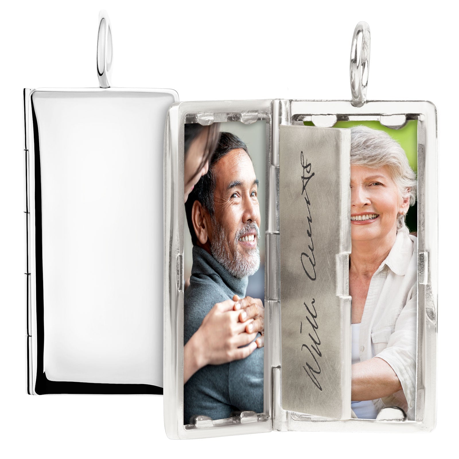 Silver Rectangular Locket with a Personalized Page