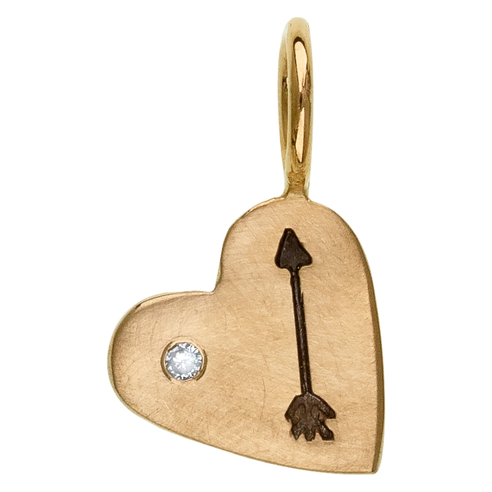 Gold Arrow Heart Charm