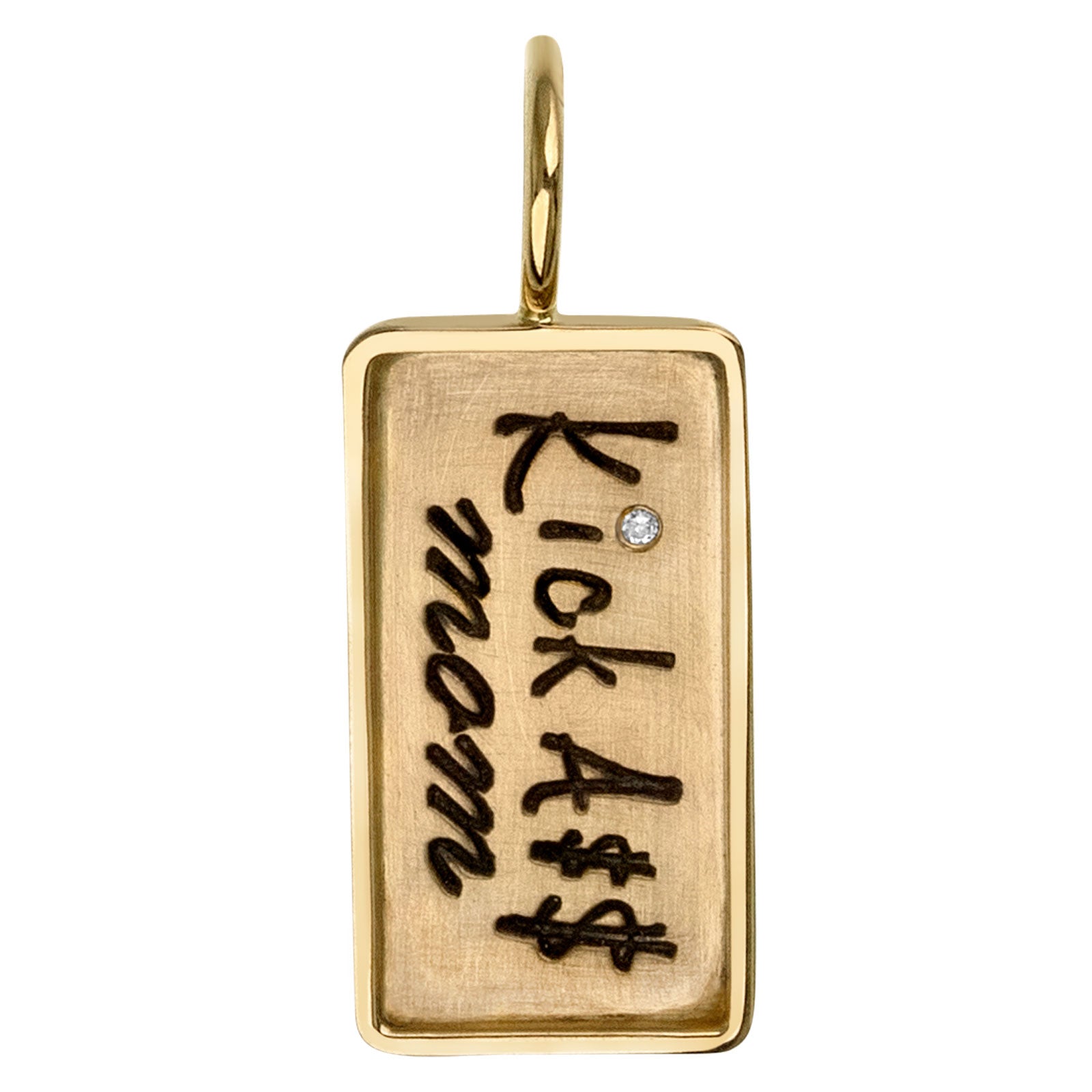 Gold Kick A$$ Mom ID Tag