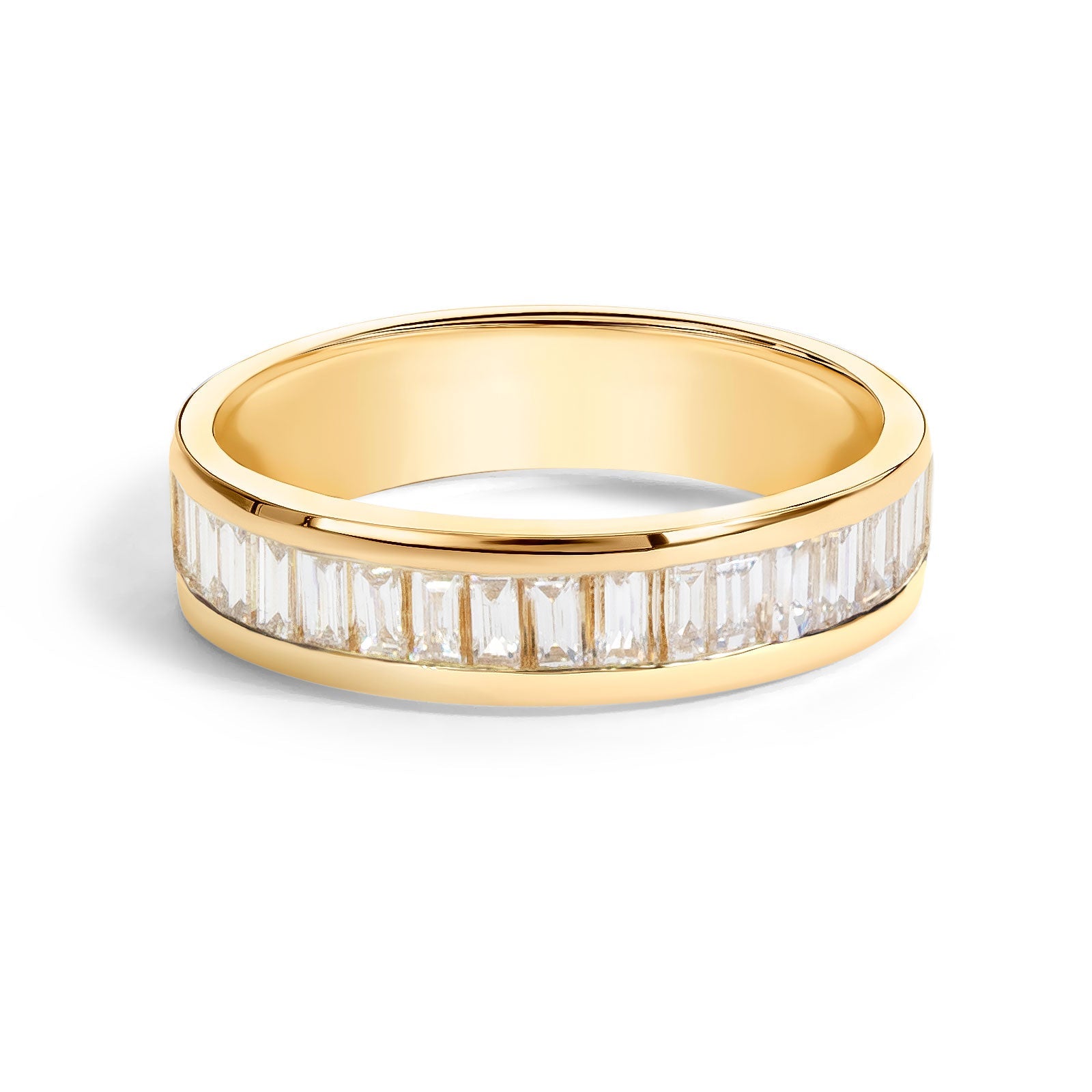 2.5mm Gold Baby Stats Scroll Ring & Diamond Stack