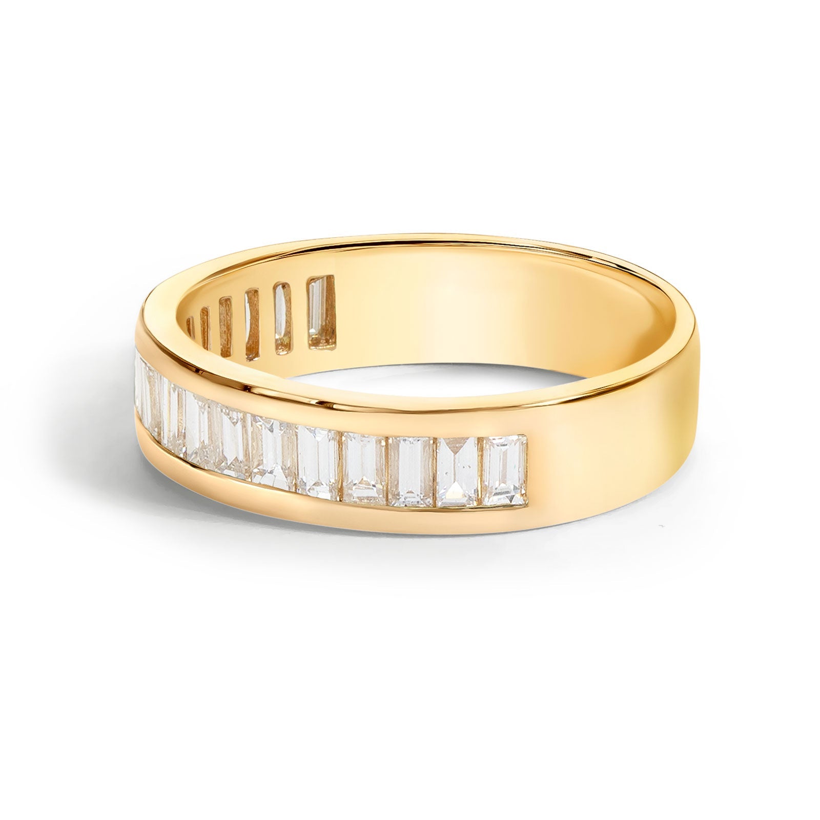 2.5mm Gold Baby Stats Scroll Ring & Diamond Stack