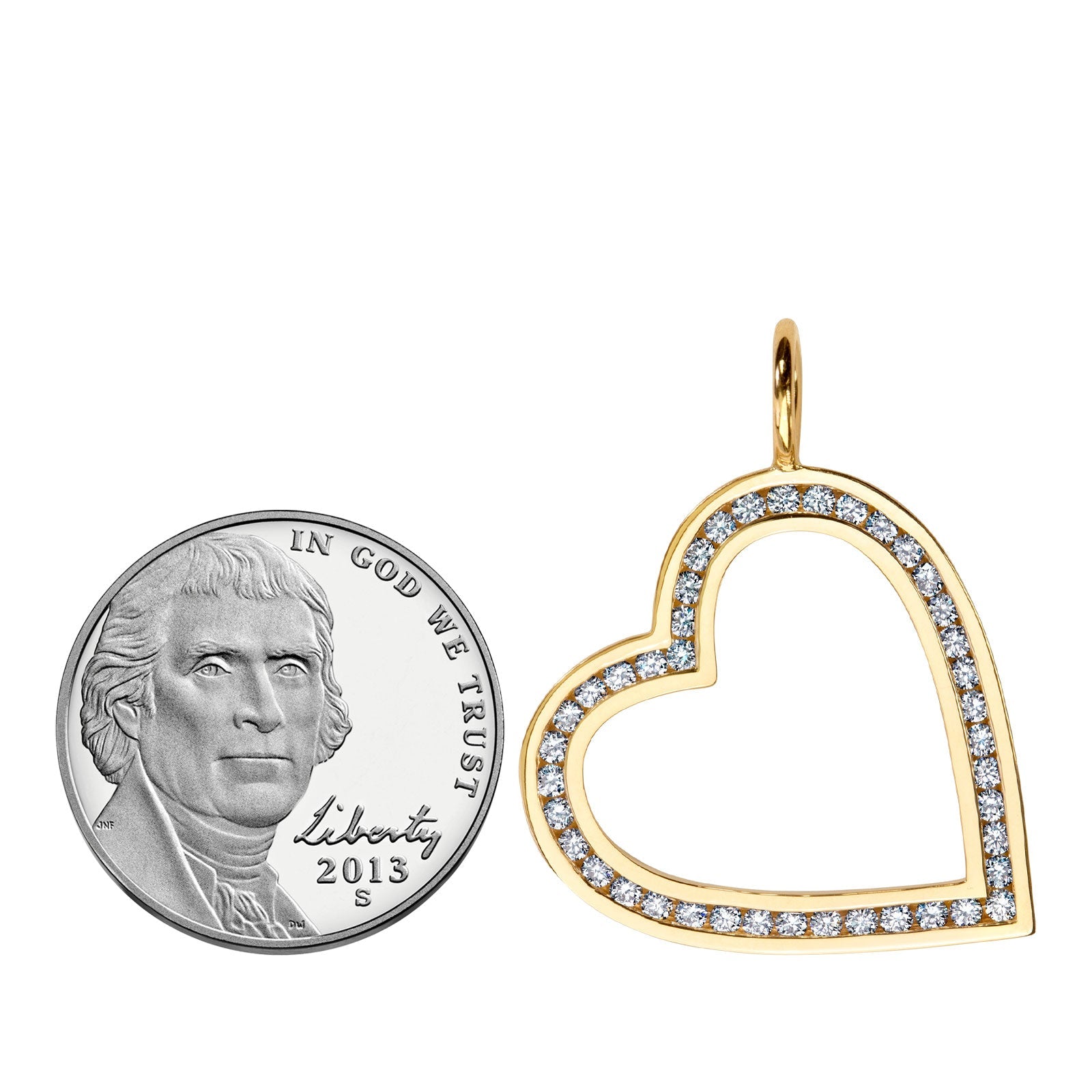 Small Open Channel Set Heart Charm