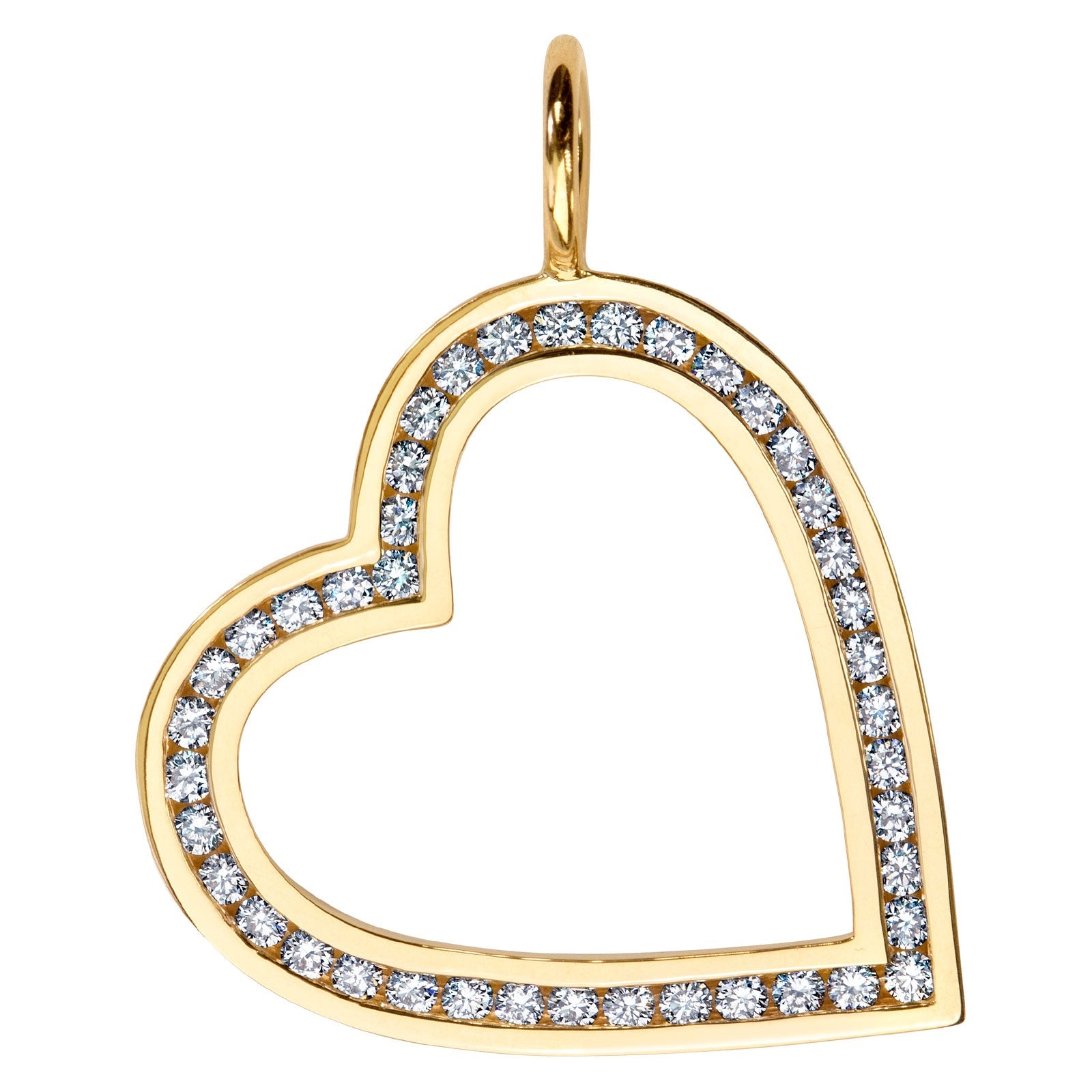 Small Open Channel Set Heart Charm