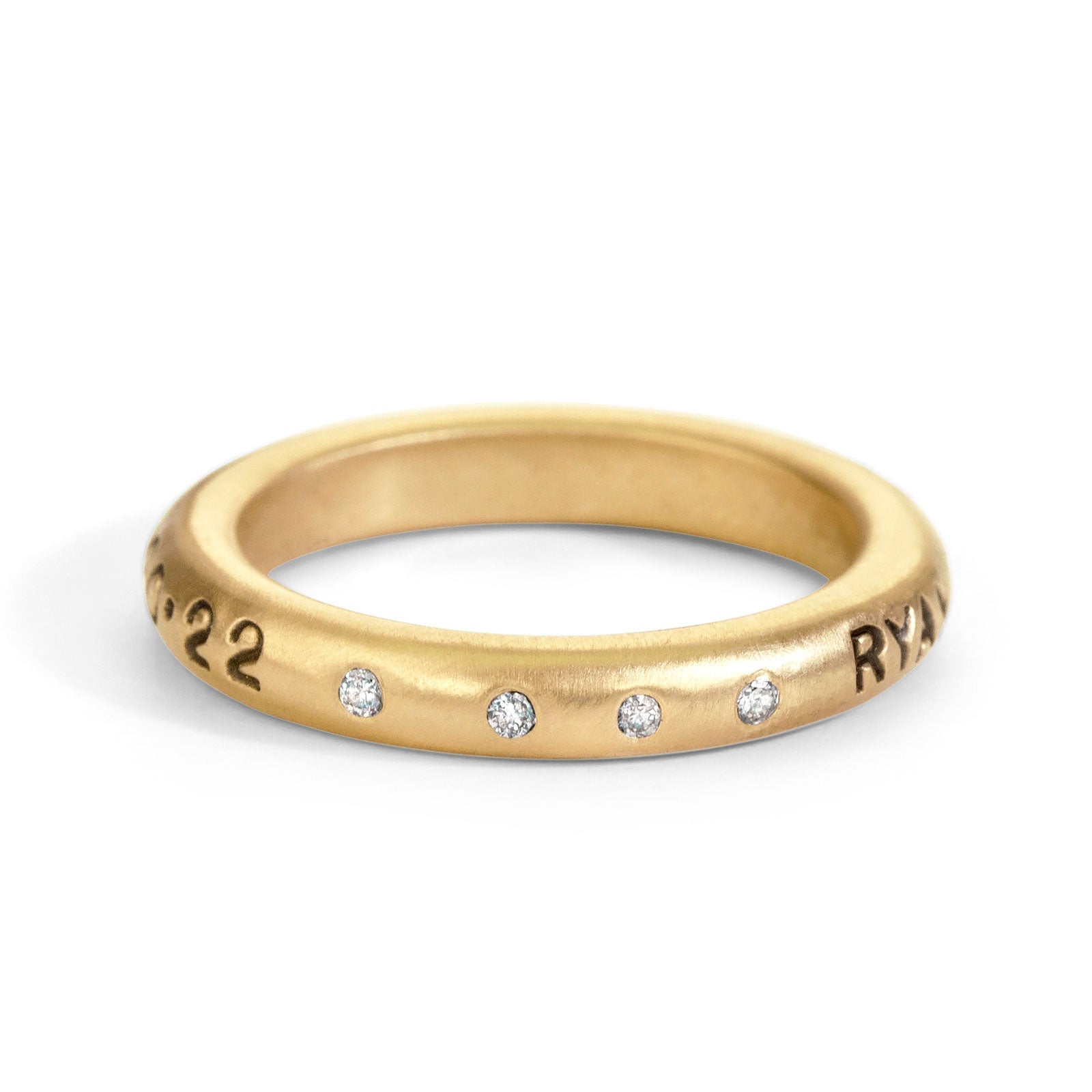 3.5mm Gold Couple Scroll Ring & Diamond Stack