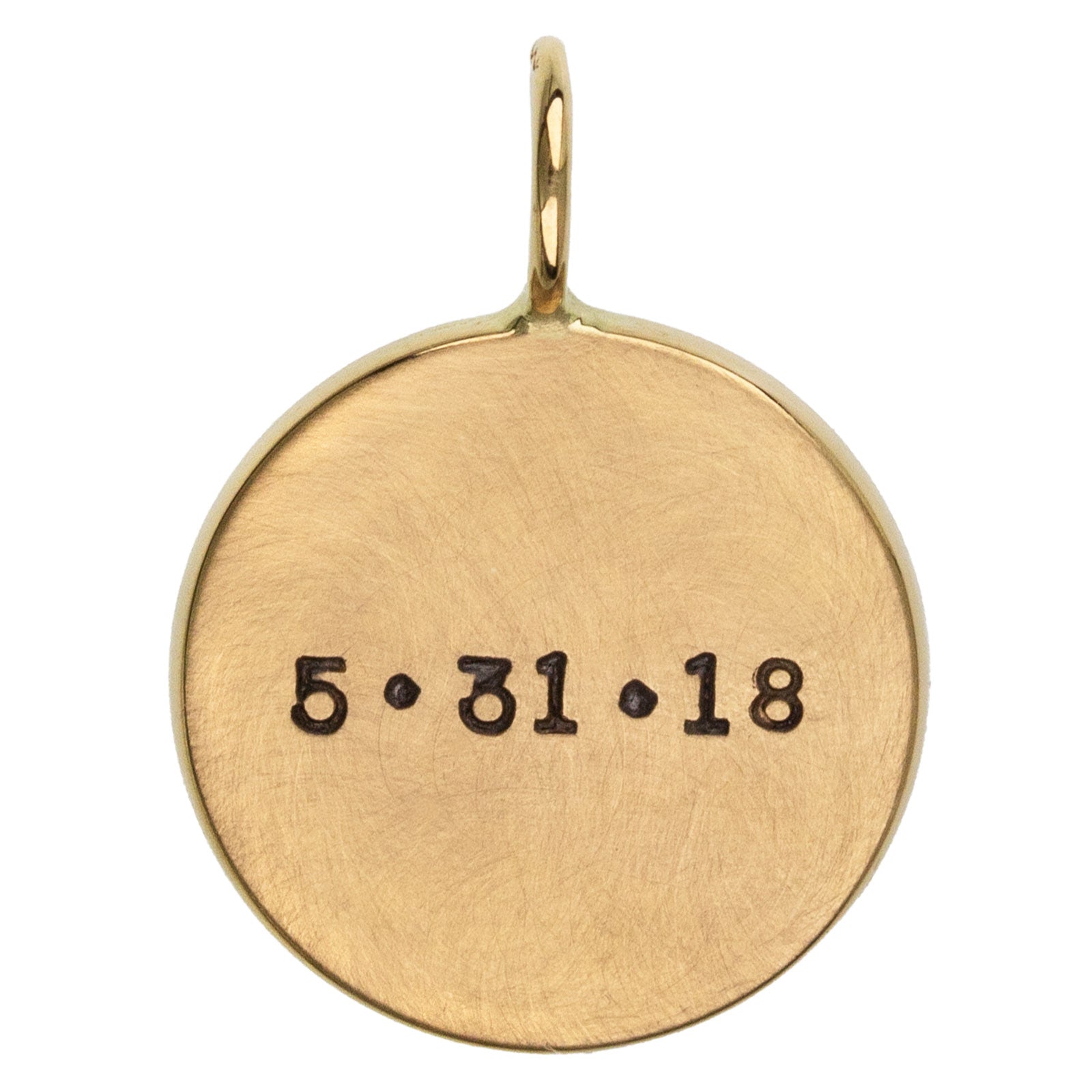 Gold Name And Date Round Charm