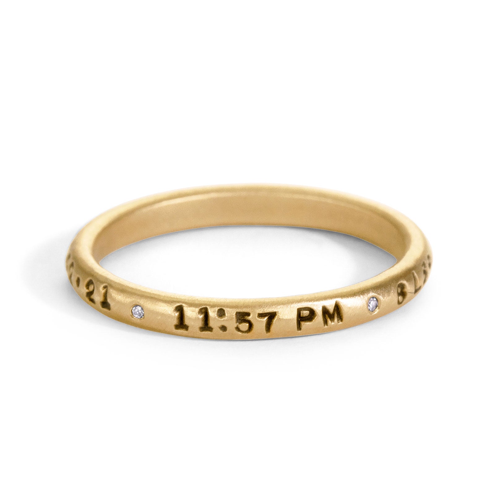 2.5mm Gold Baby Stats Scroll Ring