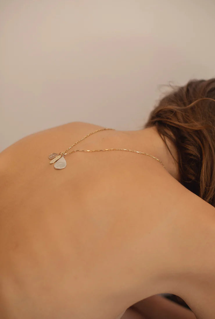 Multi Diamond Teardrop Charm in Sterling Silver