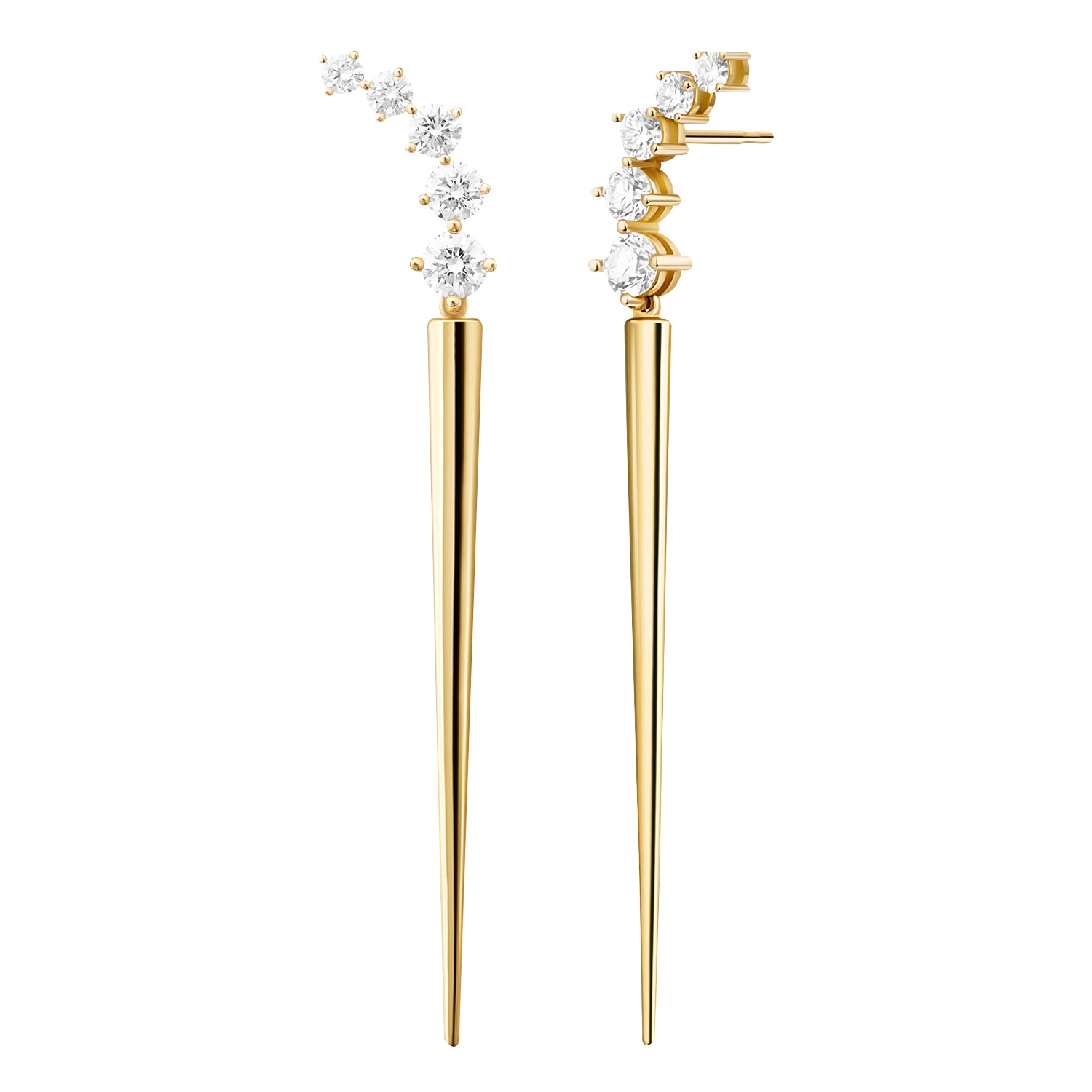 Partial Diamond Aria Dagger Earrings