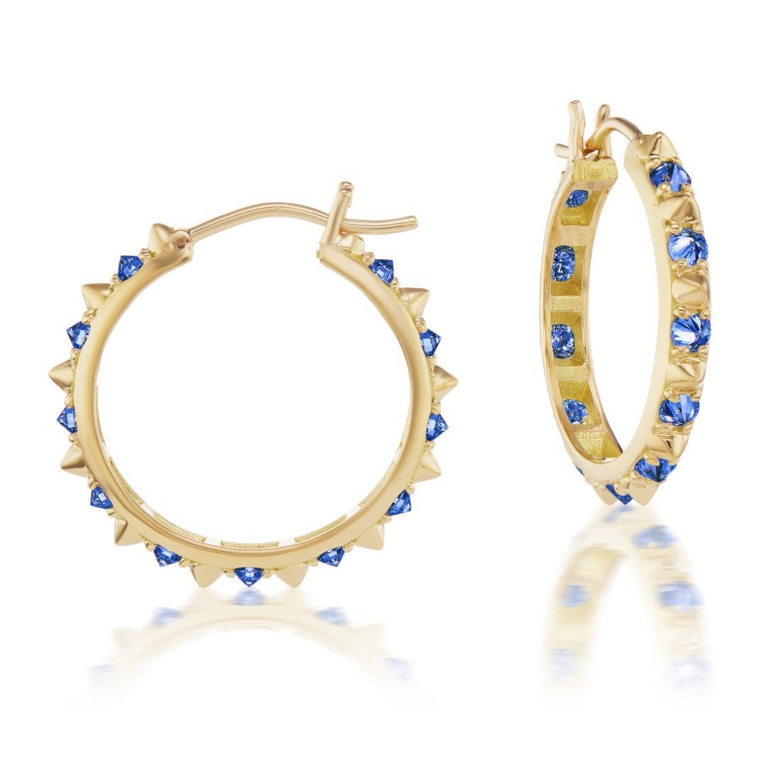 Large Valerie Blue Sapphire Hoops