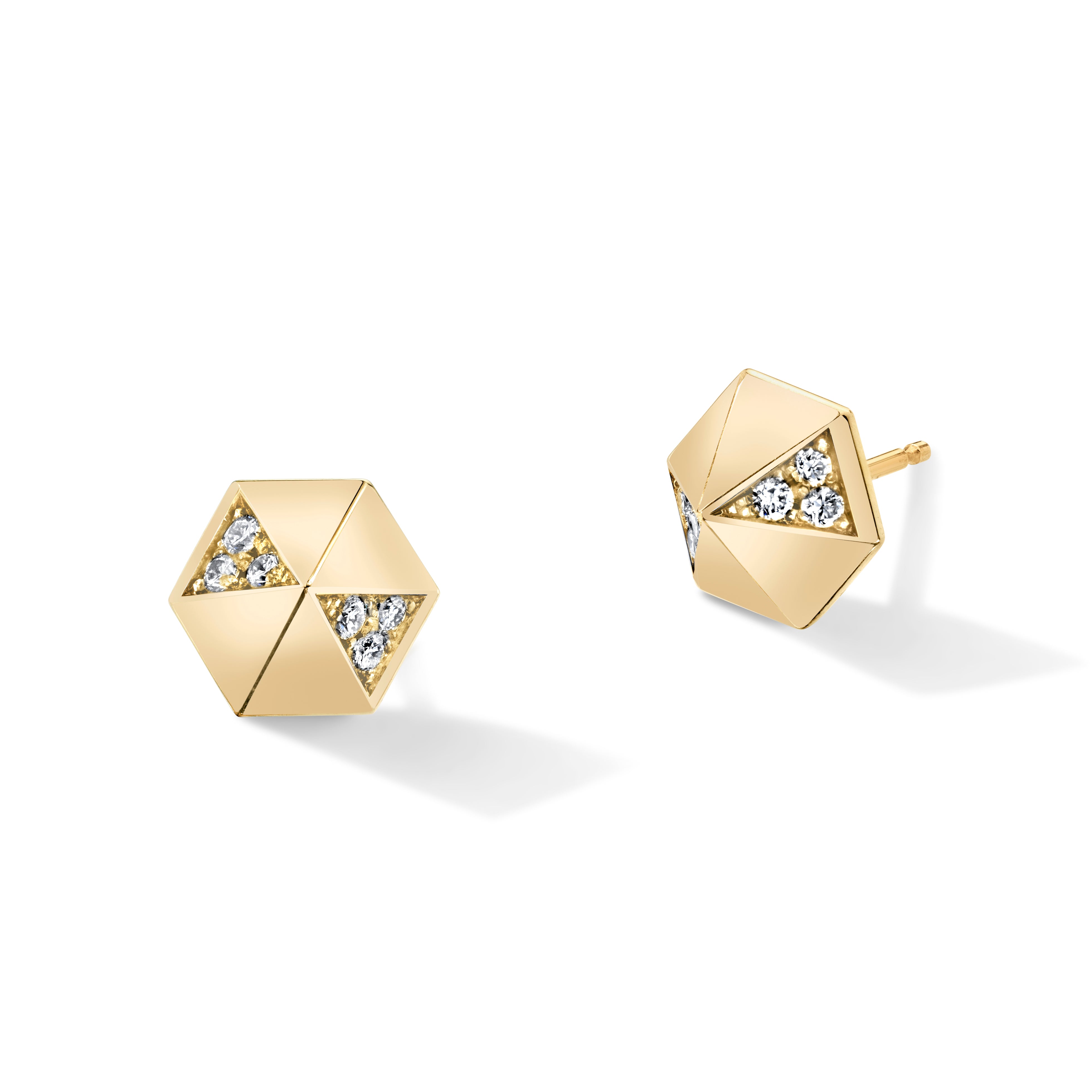 Pyramid Studs with Diamonds