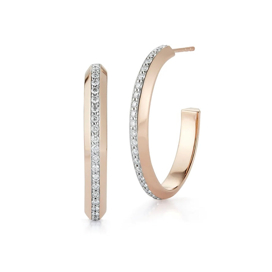 Grant Gold and Diamond Knife Edge Hoops