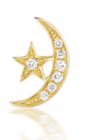 Moon And Star Stud Earring