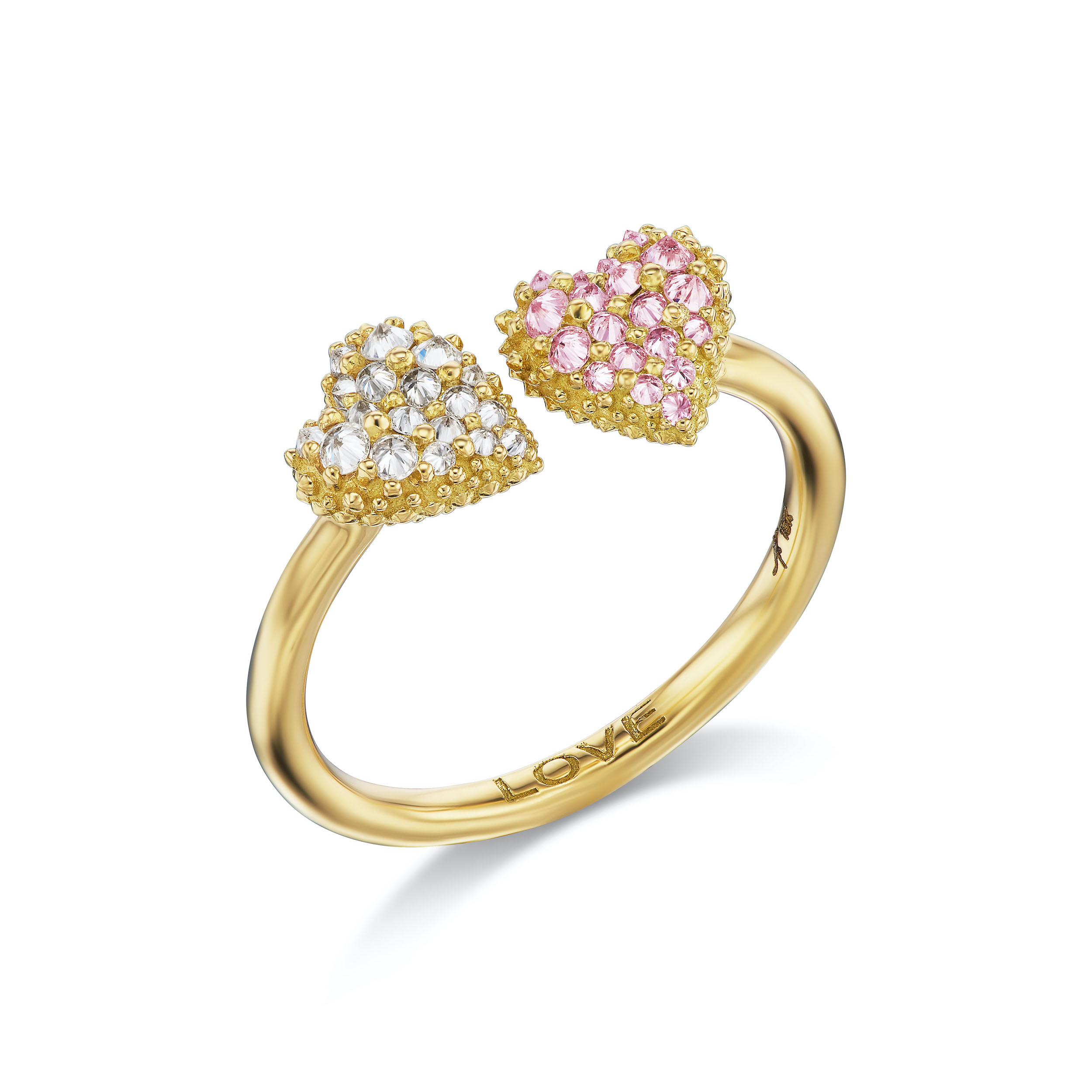 Diamond and Pink Sapphire 'Moi Et Toi' Ring