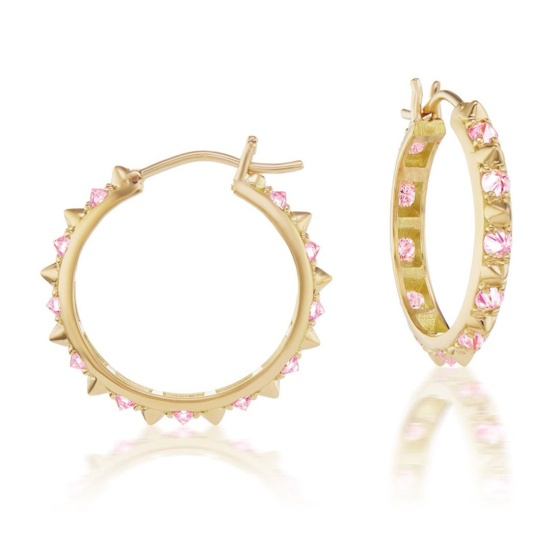 Large Valerie Pink Sapphire Hoops