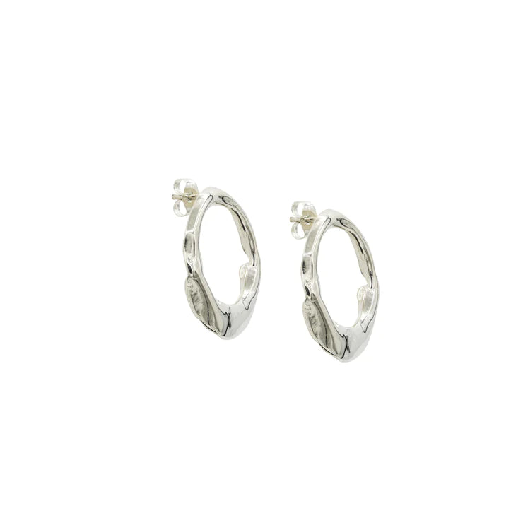 Round ‘Oyster’ Stud Earrings in Sterling Silver