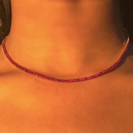 Ruby Hepburn Choker 16" in Rose Gold