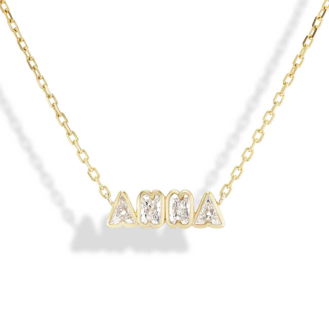 Bubble Bezel Word Necklace