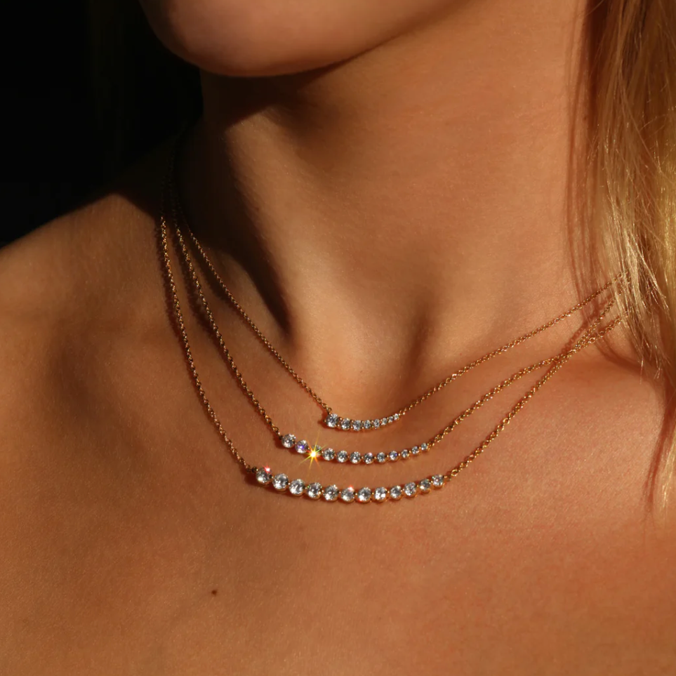 Graduated Diamond Necklace in Rose Gold