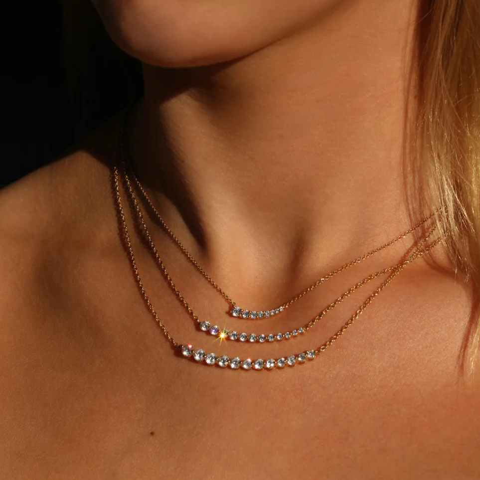 Graduated Diamond Necklace in Yellow Gold