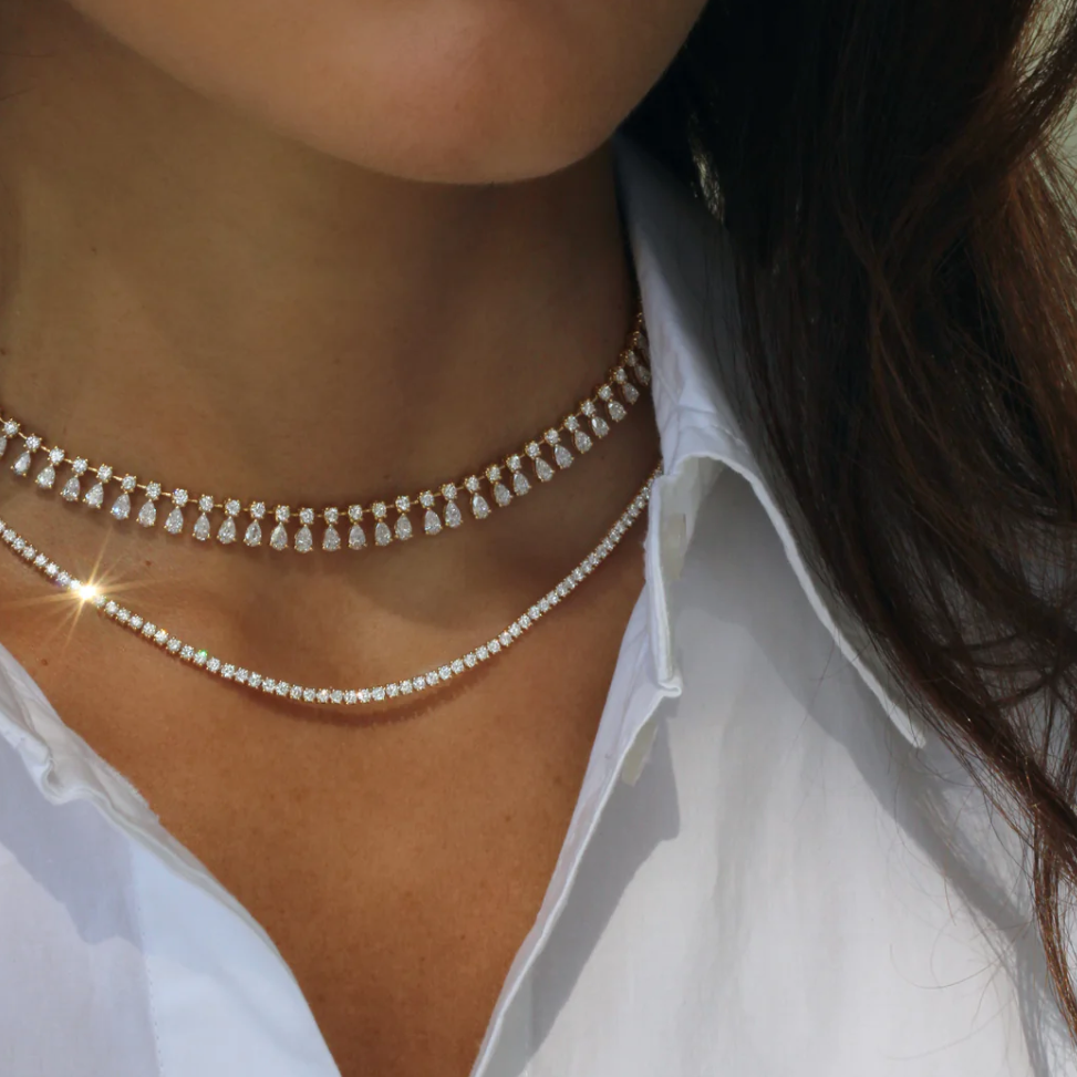 Hepburn Diamond Choker 16" in White Gold