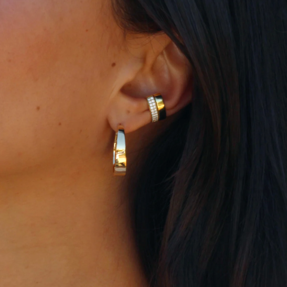 Wide Ear Cuff in Yellow Gold