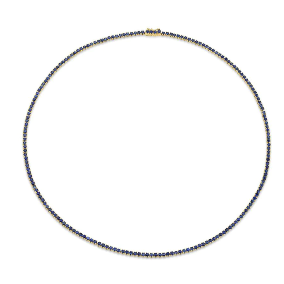 Sapphire Hepburn Choker 16" in Yellow Gold