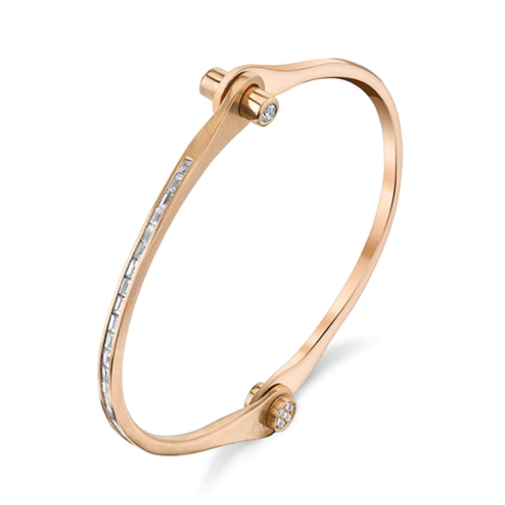 Skinny Baguette Handcuff in 18K Gold