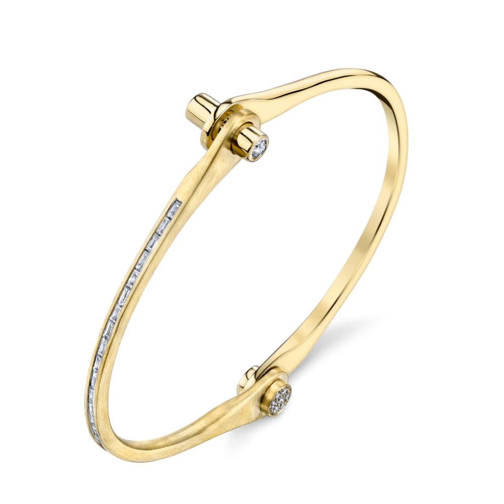 Skinny Baguette Handcuff in 18K Gold