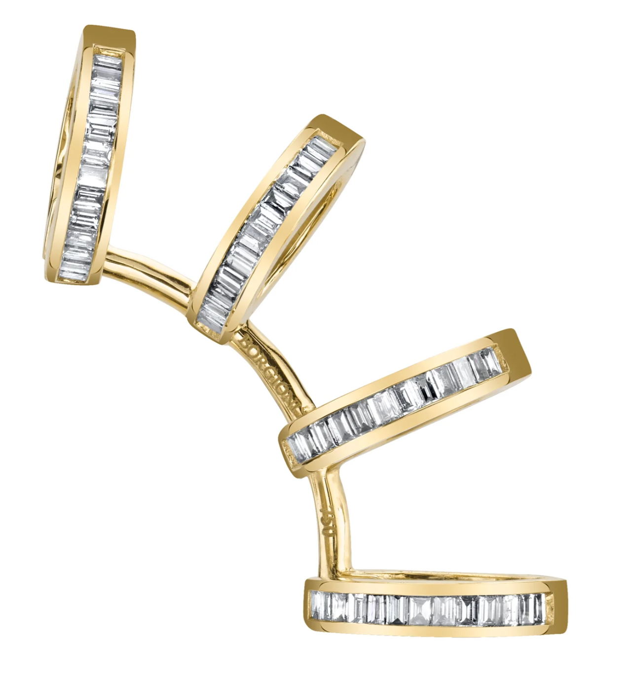 Diamond Baguette Quad Earcuff in 18k Gold