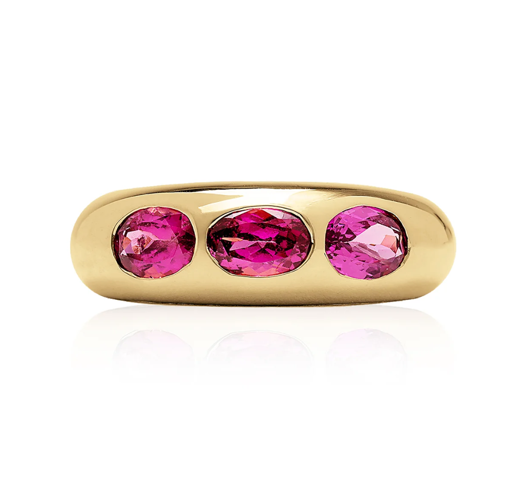 3 Oval Garnet Classic Nomad Ring